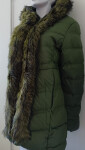 Dámská zimní bunda s kožešinou W749 zelená - Goodlooking XXL