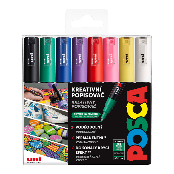 Posca sada popisovačů PC-1M, 0,7 - 1 mm, mix barev (8 ks)