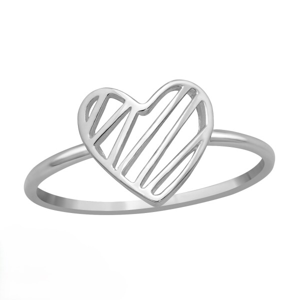 LUNICA Prsten STŘÍBRNÉ SRDCE Velikost prstenu: 8 (EU: 57-58) 0423_8