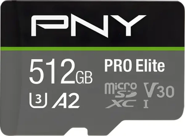 PNY PRO Elite microSDXC 512 GB / Paměťová karta / Class 10 / UHS-I U3 / V30 / A2 (P-SDUX512U3100PRO-GE)
