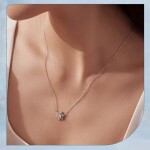 Stříbrný náhrdelník se sněhovou vločkou - 1 ct MOISSANITE + CERTIFIKÁT, Stříbrná 40 cm + 5 cm (prodloužení) certifikát GRA, hadřík na čištění stříbra, dárková krabička
