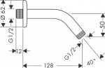 HANSGROHE - Aktiva Sprchové rameno 13 cm, chrom 27411000