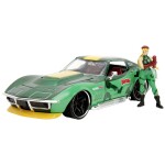 Jada Autíčko Chevrolet Stingray 1969 Street Fighterkovové s otevíratelnými částmi a kovová figurka Cammy White délka 20 cm 1:24