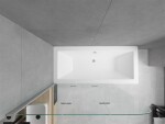 MEXEN/S - Cube obdélníková vana 180 x 80 cm s panelem + vanová zástěna 120 cm, transparent, chrom 550518080X9012030100