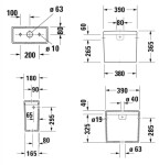 DURAVIT - Starck 3 Splachovací nádržka, Dual-Flush, přívod vpravo/vlevo, bílá 0920000005