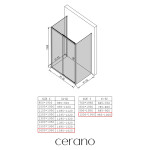 CERANO - Třístěnný sprchový kout Varone POINT U L/P - 6 mm - chrom, transparentní sklo - 160x100x195 - posuvný CER-DY505-90-214
