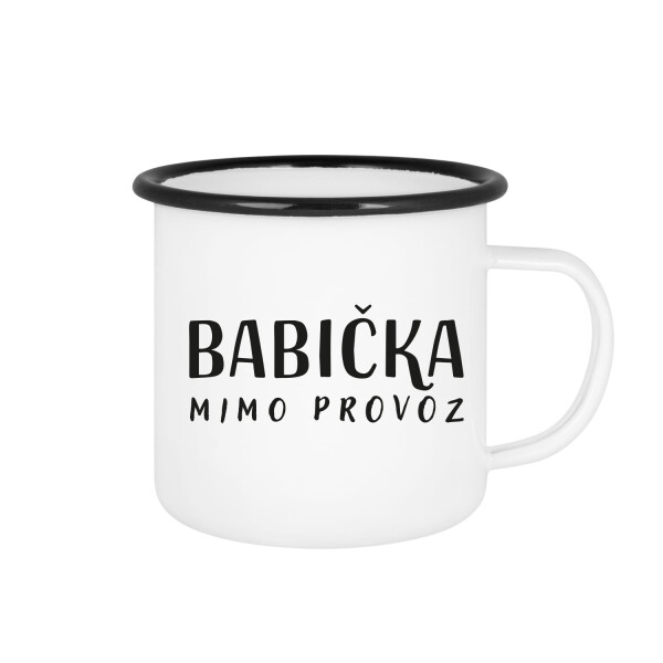 BABIČKA MIMO PROVOZ - bílý plecháček 350 ml
