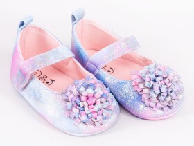 YO Capáčky, kojenecké botičky/balerínky - třpytivé s květem, na suchý zip, 9-15m