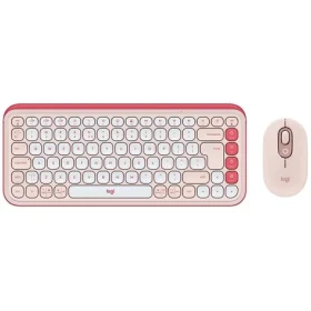 Logitech POP ICON US růžová / Bezdrátová sada klávesnice a myši / US verze (920-013142)