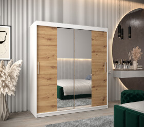 Šatní skříň Abi T1 Barva korpusu: Bílá, Rozměry: 180 cm, Dveře: Dub artisan