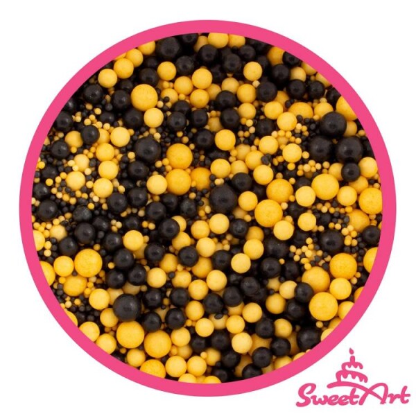 SweetArt cukrové zdobení Black Gold sprinkle mix (80 g)