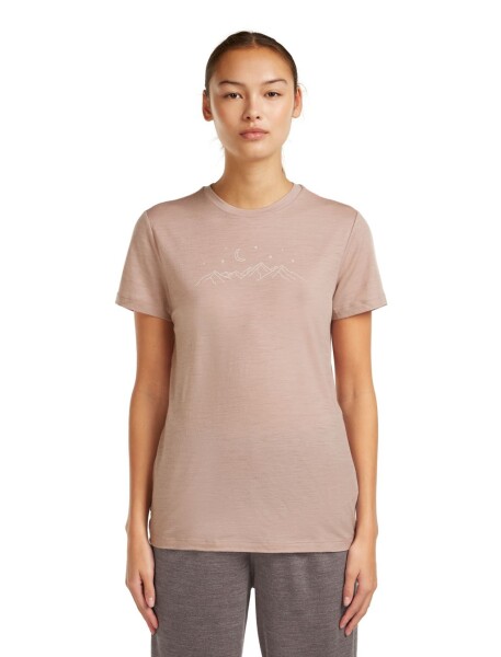 Dámské merino triko s krátkým rukávem ICEBREAKER Wmns 150 Tech Lite SS Tee Sparkling Stars, Pink Quartz velikost: M