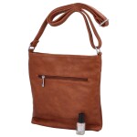Příjemná dámská koženková crossbody s výraznou ozdobou Alice, koňaková