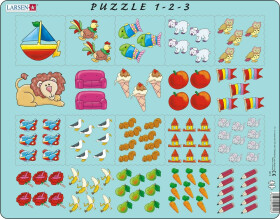 Puzzle MAXI - Počítání pro nejmenší s obrázky/10 dílků - Larsen