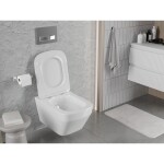MEXEN - Riva Závěsná WC mísa Rimless Tornado, bílá lesk 3363XX00T