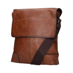 Jednoduchá koženková crossbody taška Enzo, tmavě hnědá