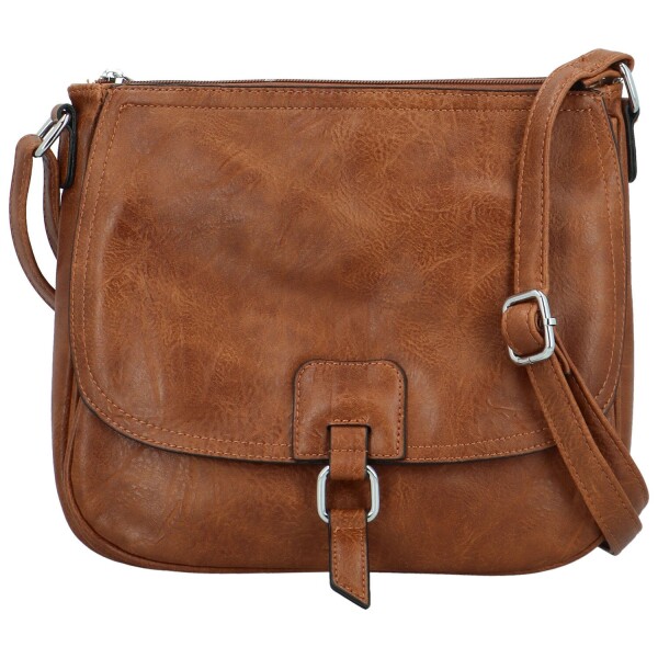 Trendy dámská koženková crossbody kabelka Samira, hnědá