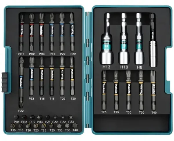 Makita E-26179 / Sada bitů / 38 ks / PH1-3, PZ1-3, T15-40 / 25+50 mm (E-26179)
