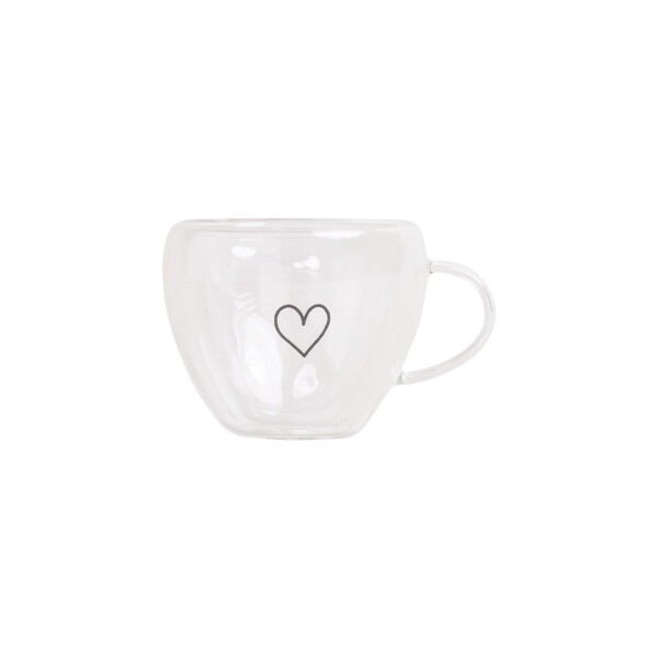 Eulenschnitt Skleněný hrneček na espresso Heart 50 ml, čirá barva, sklo