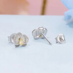 Elenys stříbrné pozlacené náušnice Orchidej 18K bílé zlato