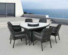 ROJA RIVERSIDE jídelní ratanová souprava ANTRACIT