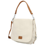 Trendy dámská koženková crossbody kabelka Naiara, krémová