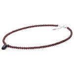 Korálkový náhrdelník Luz - keshi perla, granát, stříbro 925/1000, Červená 40 cm + 3 cm (prodloužení)