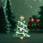 Vánoční brož se zirkony Christmas Tree 12 - vánoční stromeček, Zlatá