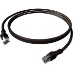 Easylan CPP1OSASAS0050 RJ45 síťové kabely, propojovací kabely CAT 6A S/FTP 5.00 m černá dvoužilový stíněný, bez halogenů, samozhášecí 1 ks