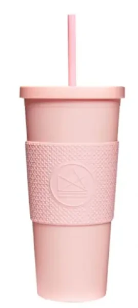 Neon Kactus Pohár na pití s brčkem 625 ml růžová / plast (DS2209)