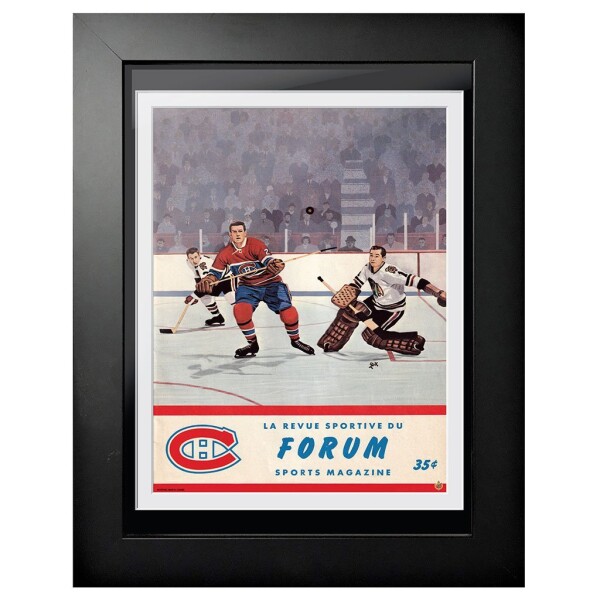 Mustang Obraz v rámu Chicago Blackhawks NHL Montreal Canadiens Program Cover Forum Sports Magazine Montreal vs. Chicago