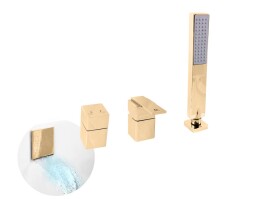 RAV Slezák - LOIRA - Vanová baterie 4-otvorová, vodopád, Zlatá - lesklá, 1/2" LR563.5PZ