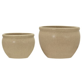 House Doctor Keramický obal na květináč Vale Beige Větší, béžová barva, keramika