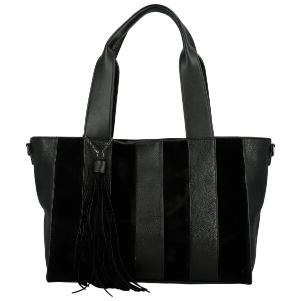 Trendy dámská koženková kabelka na rameno Marga, černá