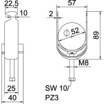 OBO Bettermann 6479308 U-stojina (d x š x v) 6 m x 70.00 mm x 50.00 mm 1 ks šedá