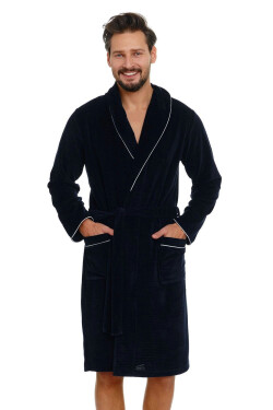 Pánský župan 6063 dark blue plus tmavě modrá XXL