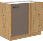 Spodní rohová skříňka Bolonia 105 DN 1F BB Barva korpusu: Dub artisan, Barva dvířek: Truffle Grey