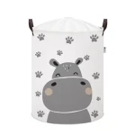 Sipo Koš na hračky se šňůrkou, skládací bavlněný / 43 l, Hippo (SPSBT43)