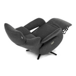 Relaxační křeslo, elektrické zabudované ovládání, šedá, látka, TV-B3973 GREY2