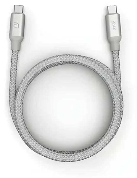 Adam Elements CASA C100+ stříbrná / Kabel USB-C na USB-C / 100W / USB 3.1 Gen 2 / 10 Gbit/s / 1 m (ACBADC100SL)