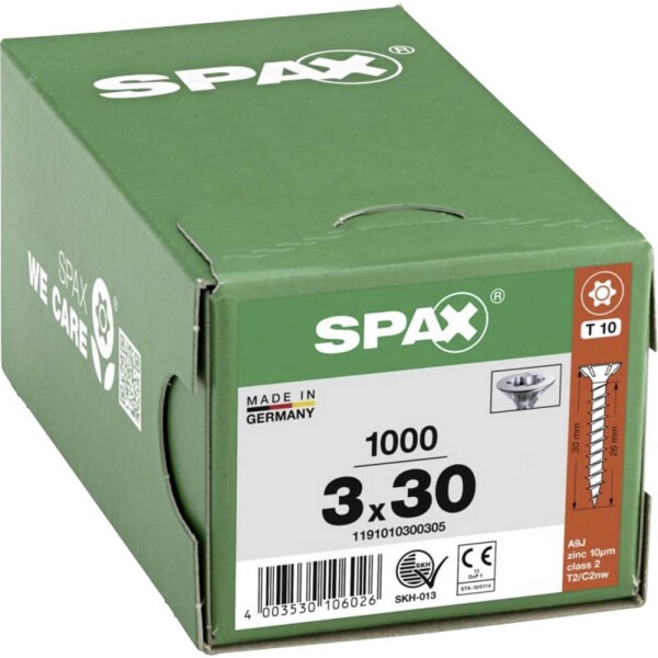 SPAX 1191010300305 R 88091 Senkkopf/T-STAR šroub do dřeva 3 mm 30 mm T-STAR plus ocel WIROX 1000 ks