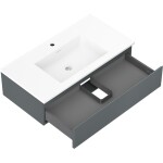 MEXEN/S - Orio koupelnová skříňka 90 cm s umyvadlem Otis, 1 šuplík, grafit mat/bílá mat 91A10-09023-1-BF66-W18M01
