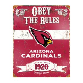 Cedule Arizona Cardinals NFL Obey The Rules Embossed