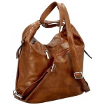 Trendy dámský koženkový kabelko-batoh Lambros, hnědý