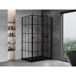 MEXEN/S - Mist-F sprchový kout skládací dveře pravá 110 x 70, černá kratka, černá 8A6T-110-070-70-77-P