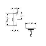 HANSGROHE - Flexaplus S Vrchní sada vanového výtoku, chrom 58186000