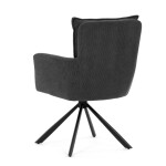 Jídelní židle, šedá, manšestrová látka, HC-X1128 GREY2