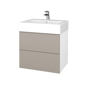 Dřevojas - Koupelnová skříňka VARIANTE SZZ2 60 pro umyvadlo Duravit Vero - N01 Bílá lesk / N07 Stone 266080