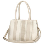 Luxusní dámská koženková kabelka do ruky Monica, tmavě béžová