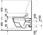 DURAVIT - Starck 2 Závěsné WC pro bidetové sedátko SensoWash, s WonderGliss, alpská bílá 25335900001